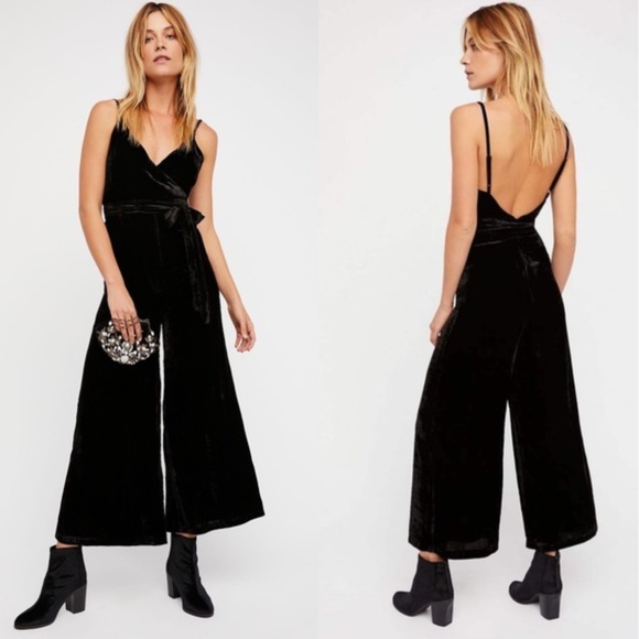 Free People Pants - Cabbage Rose Velvet Jumpsuit